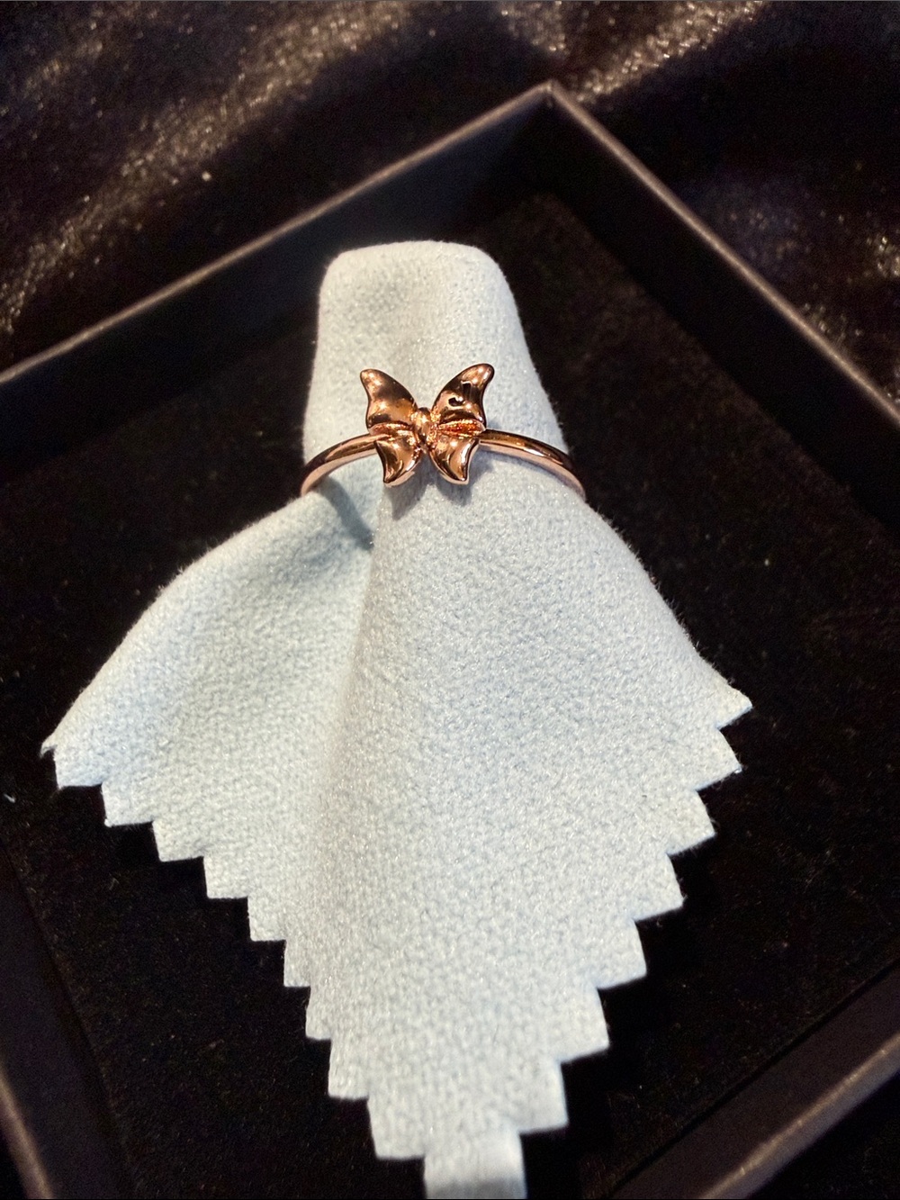 Delicate Butterfly Ring in Rose Gold - Adjustable Women Jewelry